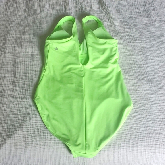 Athleta One Piece Bathing Suit Size S Electric green highlighter yellow - Picture 4 of 7